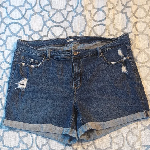 Women's Old Navy High Rise Stretch Distressed Jean Shorts - Picture 1 of 4